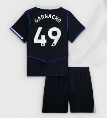 Chelsea Alejandro Garnacho #49 Tredjetrøje Børn 2025-26 Kortærmet (+ Korte bukser)